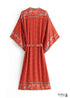 Kimono bohemio chic Delirium para mujer - Vestido rojo